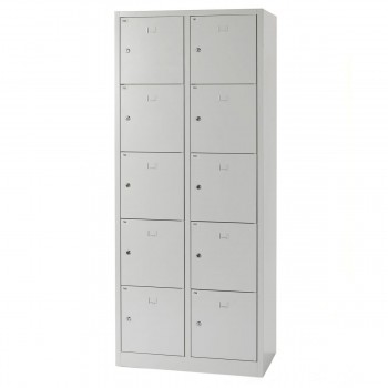 Safety cupboard, 10 boxes, grey