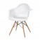 Eames Plastic Armchair with wood legs, white